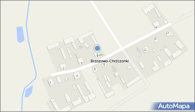 Brzozowo-Chrzczonki, Brzozowo-Chrzczonki, 9, mapa Brzozowo-Chrzczonki