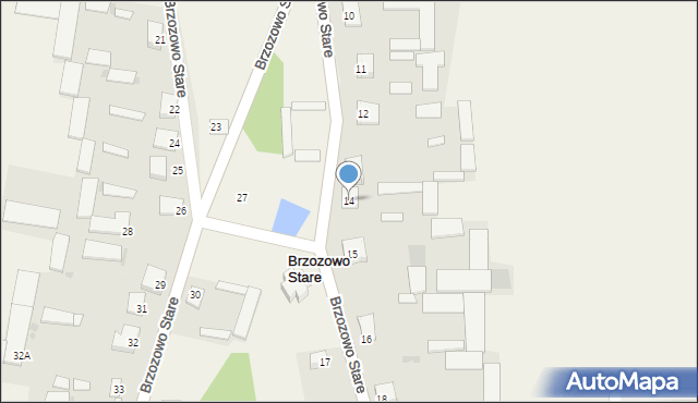 Brzozowo Stare, Brzozowo Stare, 14, mapa Brzozowo Stare