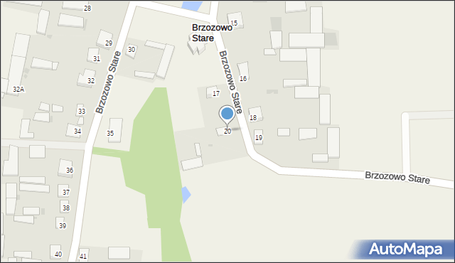 Brzozowo Stare, Brzozowo Stare, 20, mapa Brzozowo Stare