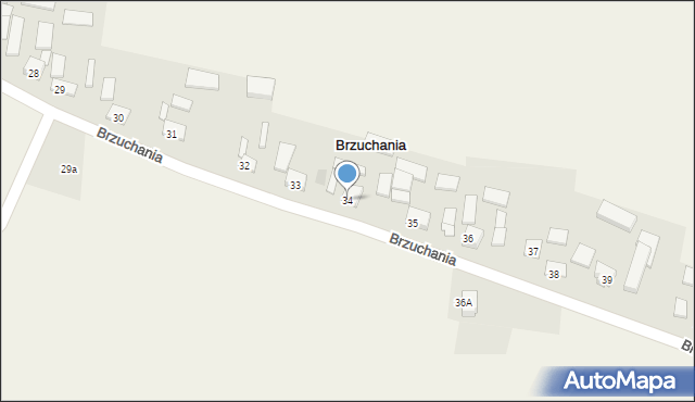 Brzuchania, Brzuchania, 34, mapa Brzuchania