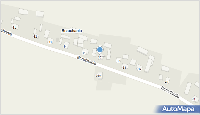 Brzuchania, Brzuchania, 36, mapa Brzuchania