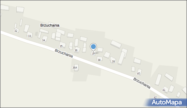 Brzuchania, Brzuchania, 37, mapa Brzuchania