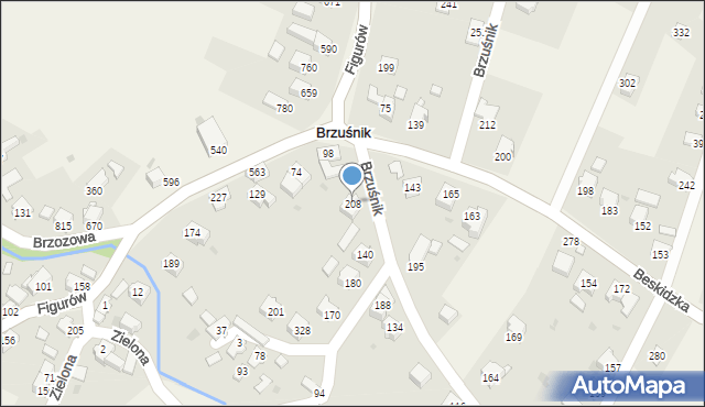 Brzuśnik, Brzuśnik, 208, mapa Brzuśnik