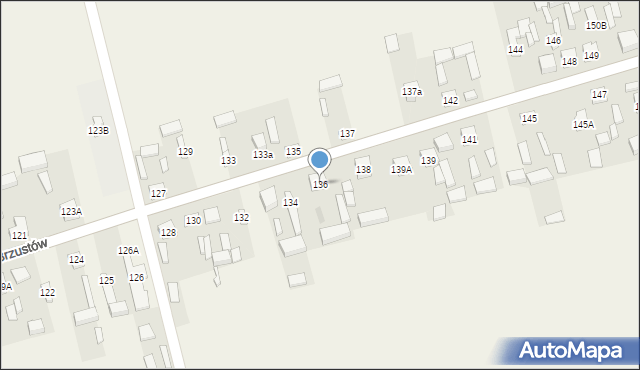 Brzustów, Brzustów, 136, mapa Brzustów