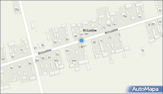 Brzustów, Brzustów, 66, mapa Brzustów