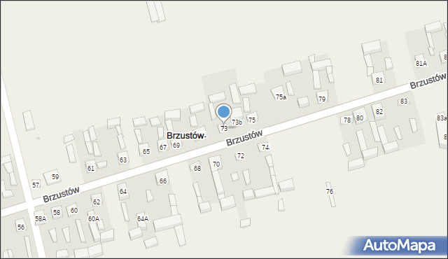 Brzustów, Brzustów, 73, mapa Brzustów