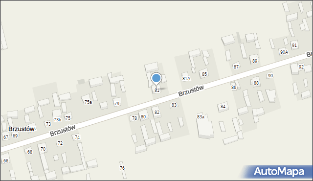 Brzustów, Brzustów, 81, mapa Brzustów