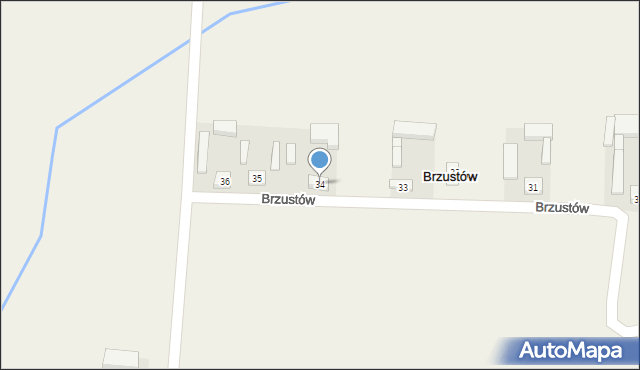 Brzustów, Brzustów, 34, mapa Brzustów