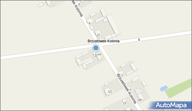 Brzustówek, Brzustówek-Kolonia, 11, mapa Brzustówek