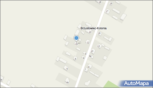 Brzustowiec, Brzustowiec, 11, mapa Brzustowiec