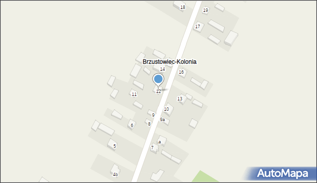 Brzustowiec, Brzustowiec, 12, mapa Brzustowiec