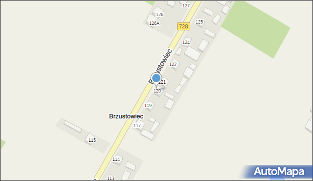 Brzustowiec, Brzustowiec, 120, mapa Brzustowiec