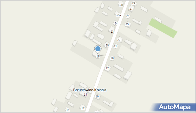 Brzustowiec, Brzustowiec, 18, mapa Brzustowiec