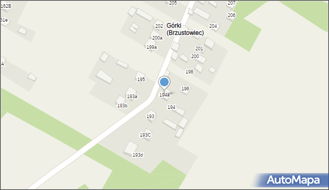 Brzustowiec, Brzustowiec, 194a, mapa Brzustowiec