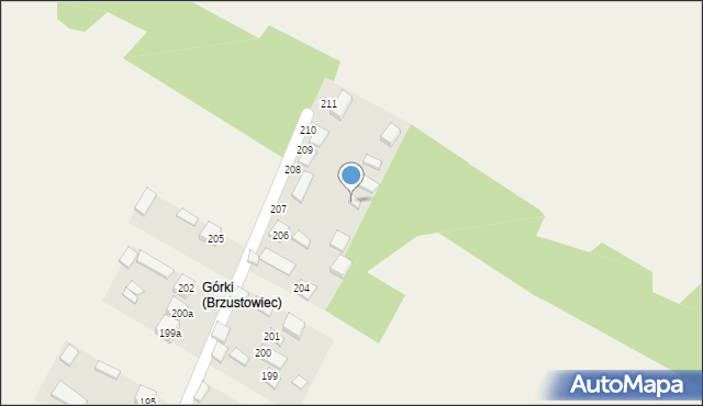 Brzustowiec, Brzustowiec, 208, mapa Brzustowiec