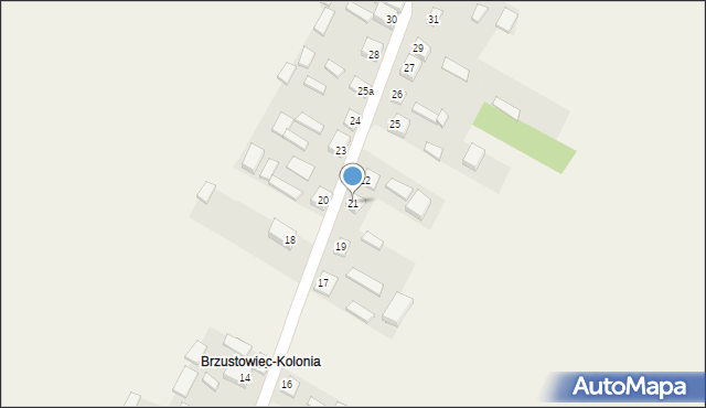 Brzustowiec, Brzustowiec, 21, mapa Brzustowiec