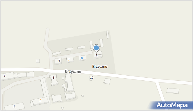 Brzyczno, Brzyczno, 9, mapa Brzyczno