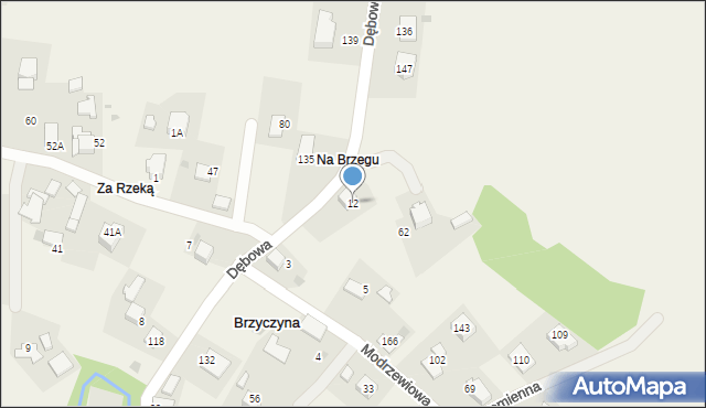 Brzyczyna, Brzyczyna, 12, mapa Brzyczyna