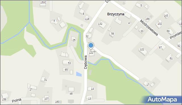 Brzyczyna, Brzyczyna, 121, mapa Brzyczyna