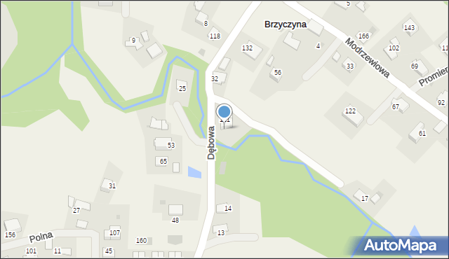 Brzyczyna, Brzyczyna, 121A, mapa Brzyczyna