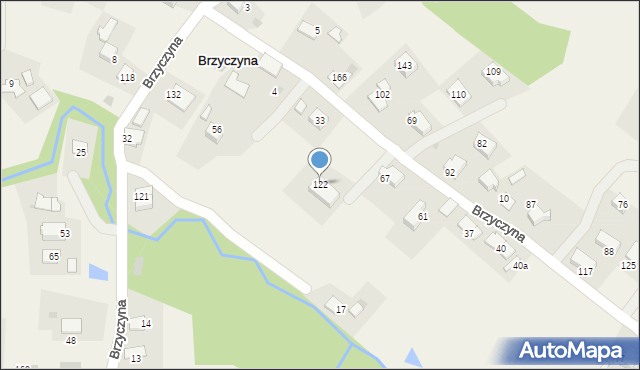 Brzyczyna, Brzyczyna, 122, mapa Brzyczyna