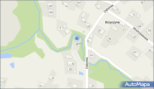 Brzyczyna, Brzyczyna, 25, mapa Brzyczyna