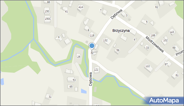 Brzyczyna, Brzyczyna, 32, mapa Brzyczyna