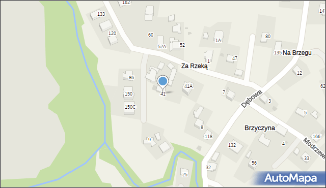 Brzyczyna, Brzyczyna, 41, mapa Brzyczyna