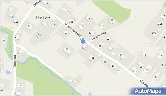 Brzyczyna, Brzyczyna, 67, mapa Brzyczyna