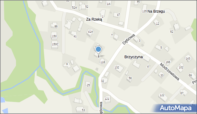 Brzyczyna, Brzyczyna, 8, mapa Brzyczyna