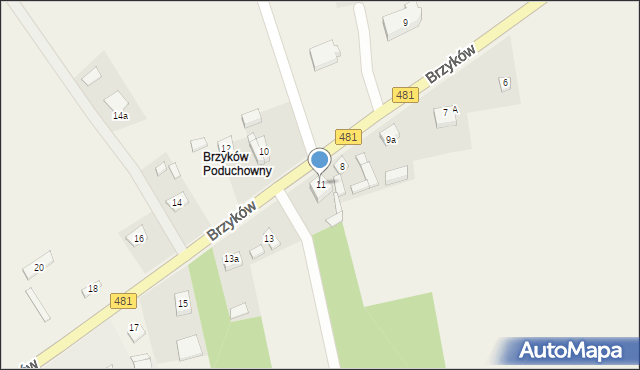 Brzyków, Brzyków, 11, mapa Brzyków