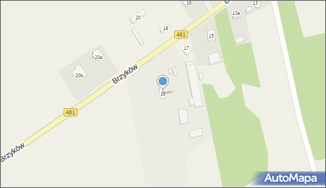 Brzyków, Brzyków, 19, mapa Brzyków