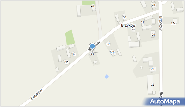 Brzyków, Brzyków, 53, mapa Brzyków