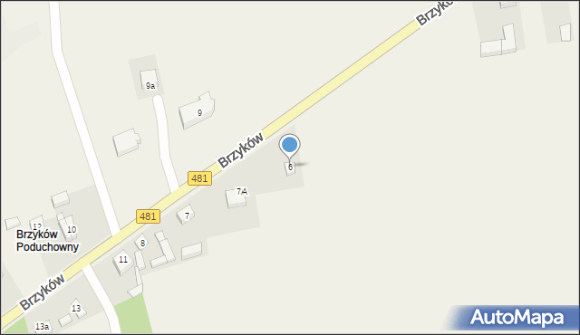 Brzyków, Brzyków, 6, mapa Brzyków