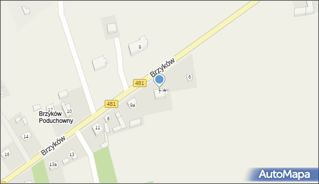 Brzyków, Brzyków, 7, mapa Brzyków