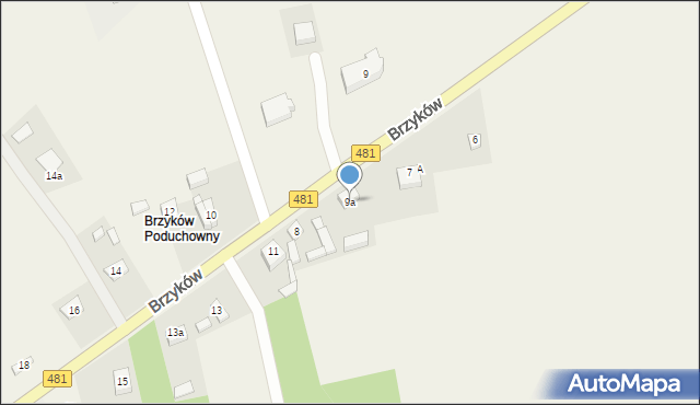 Brzyków, Brzyków, 9a, mapa Brzyków