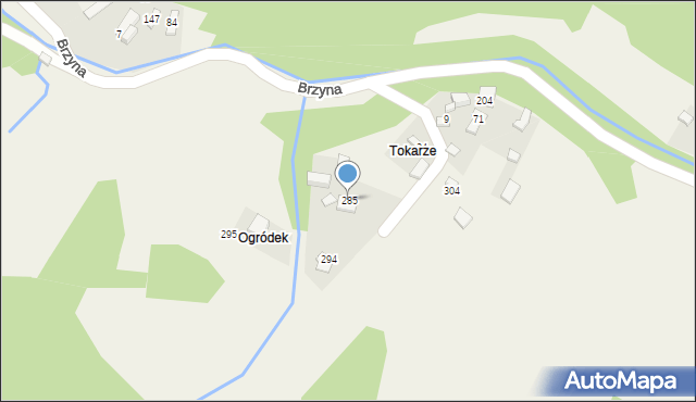 Brzyna, Brzyna, 285, mapa Brzyna