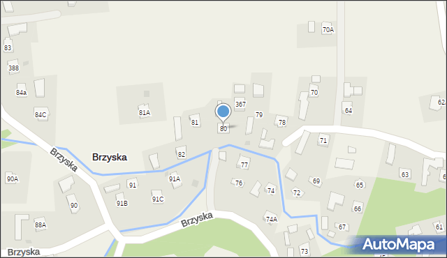 Brzyska, Brzyska, 80, mapa Brzyska