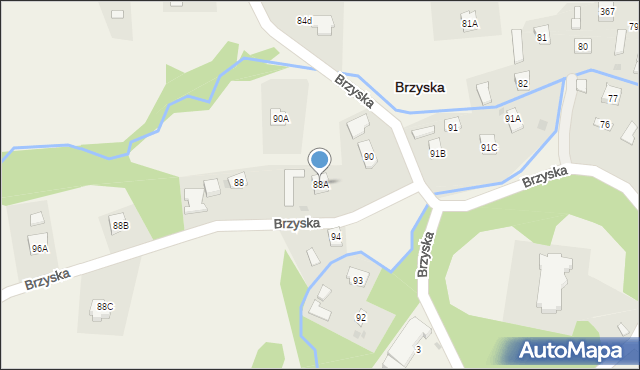 Brzyska, Brzyska, 88A, mapa Brzyska