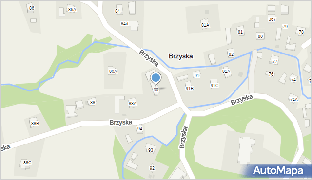 Brzyska, Brzyska, 90, mapa Brzyska