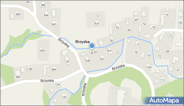 Brzyska, Brzyska, 91, mapa Brzyska