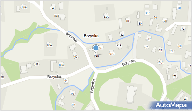 Brzyska, Brzyska, 91B, mapa Brzyska