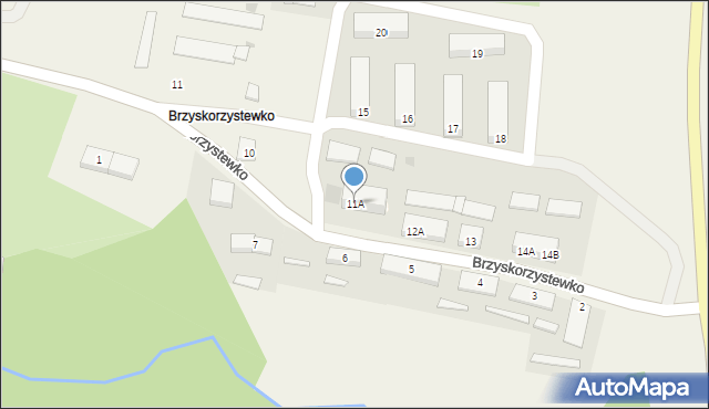 Brzyskorzystewko, Brzyskorzystewko, 11A, mapa Brzyskorzystewko