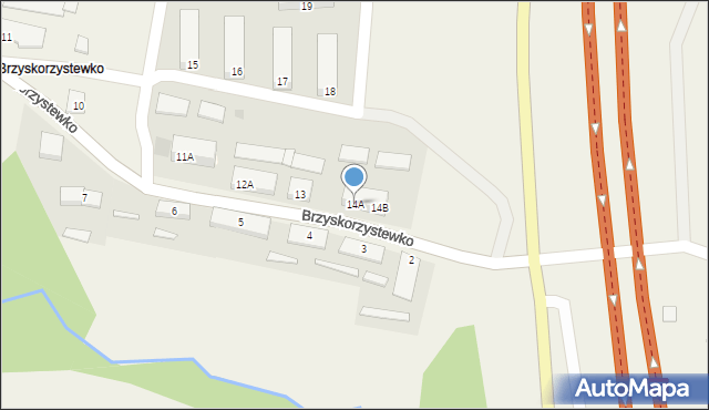 Brzyskorzystewko, Brzyskorzystewko, 14A, mapa Brzyskorzystewko