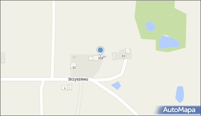 Brzyszewo, Brzyszewo, 92a, mapa Brzyszewo