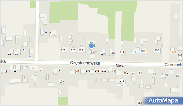 Brzyszów, Brzyszów, 122, mapa Brzyszów