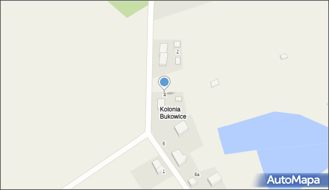 Bukowice, Brzozowa, 4, mapa Bukowice