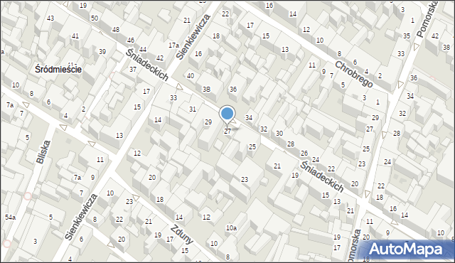 Bydgoszcz, Braci Śniadeckich Jana i Jędrzeja, 27, mapa Bydgoszczy