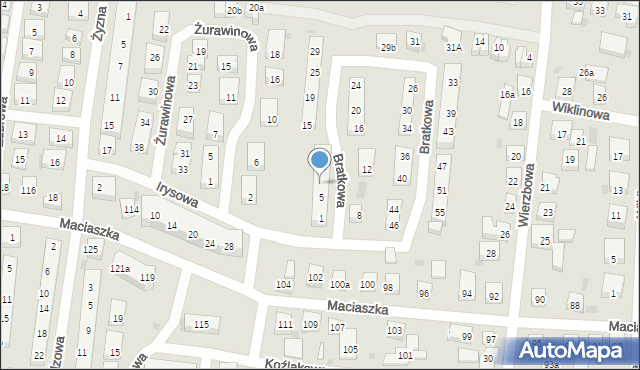 Bydgoszcz, Bratkowa, 7, mapa Bydgoszczy