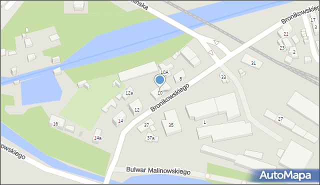 Bydgoszcz, Bronikowskiego Józefa, 10, mapa Bydgoszczy